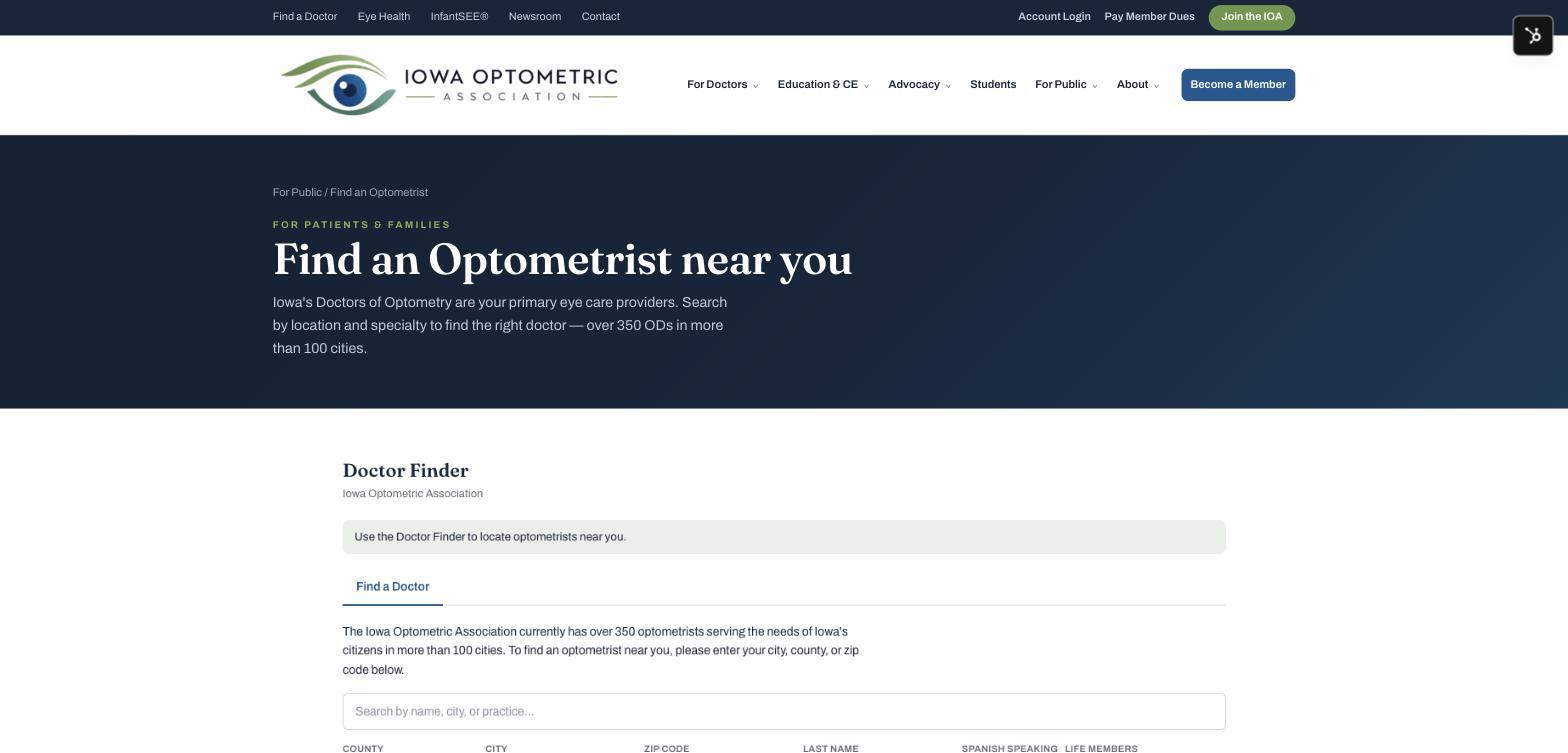 The redesigned Find a Doctor page